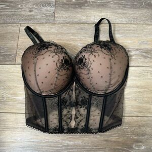 Victoria's Secret Black Lace Bustier Bra